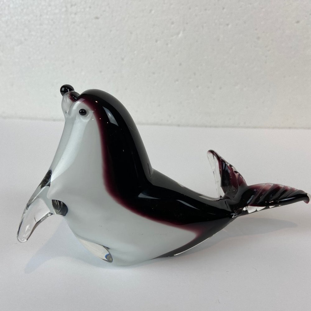 Vintage Moderist Murano Art Glass Seal Sculpture